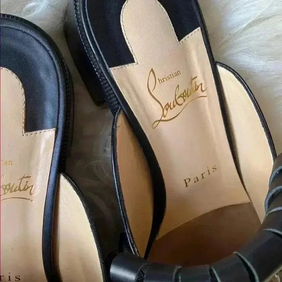 Christian Louboutin Octavian Black Mule Shoes - Picture 8 of 9